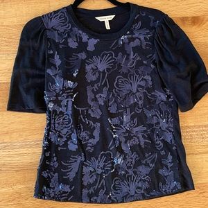 Rebecca Taylor - Black Sequin T - XS